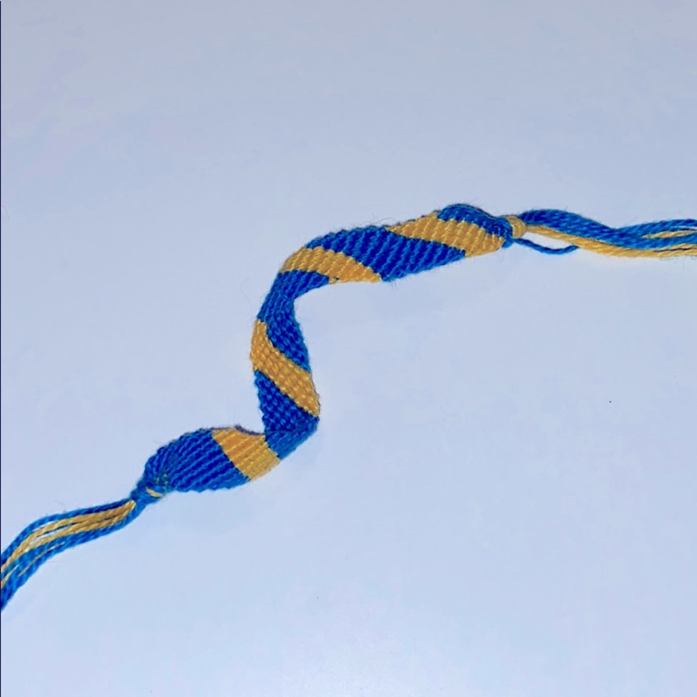Blue&Gold Tie On Bracelet